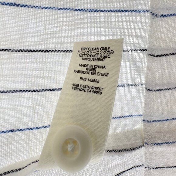 NWT THE GREAT. Women's Pleated Column Mid Rise Skirt | Sz 25 | Cream Pinstripe - Picture 9 of 11